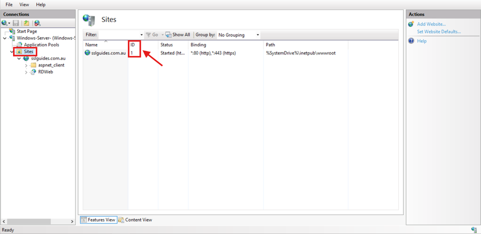 IIS Site ID